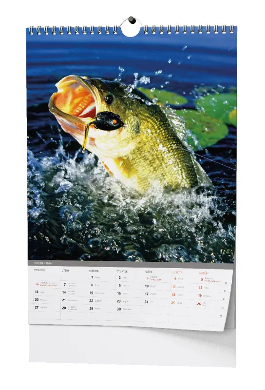 Nástěnný kalendář 2026 Rybářský kalendář  - A3