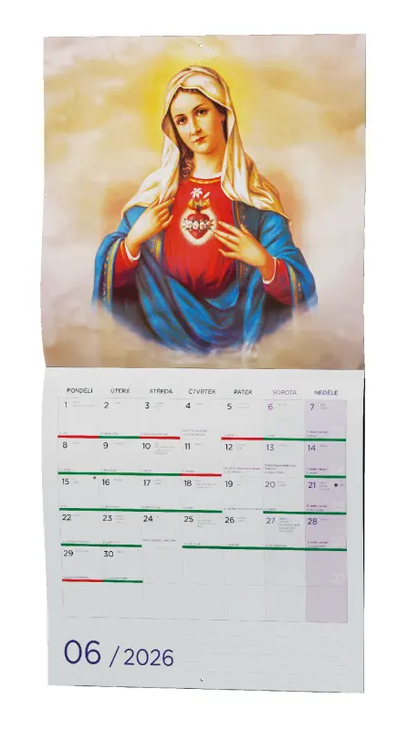 Nástěnný kalendář 2026 Katolický kalendář (s modlitbami)