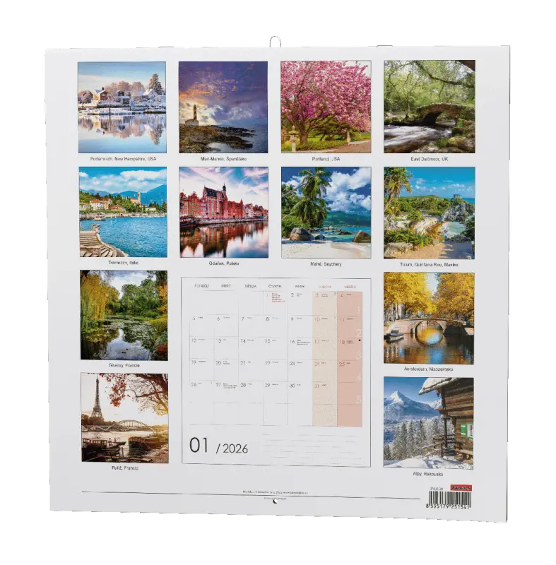 Nástěnný kalendář 2026 Romantická místa