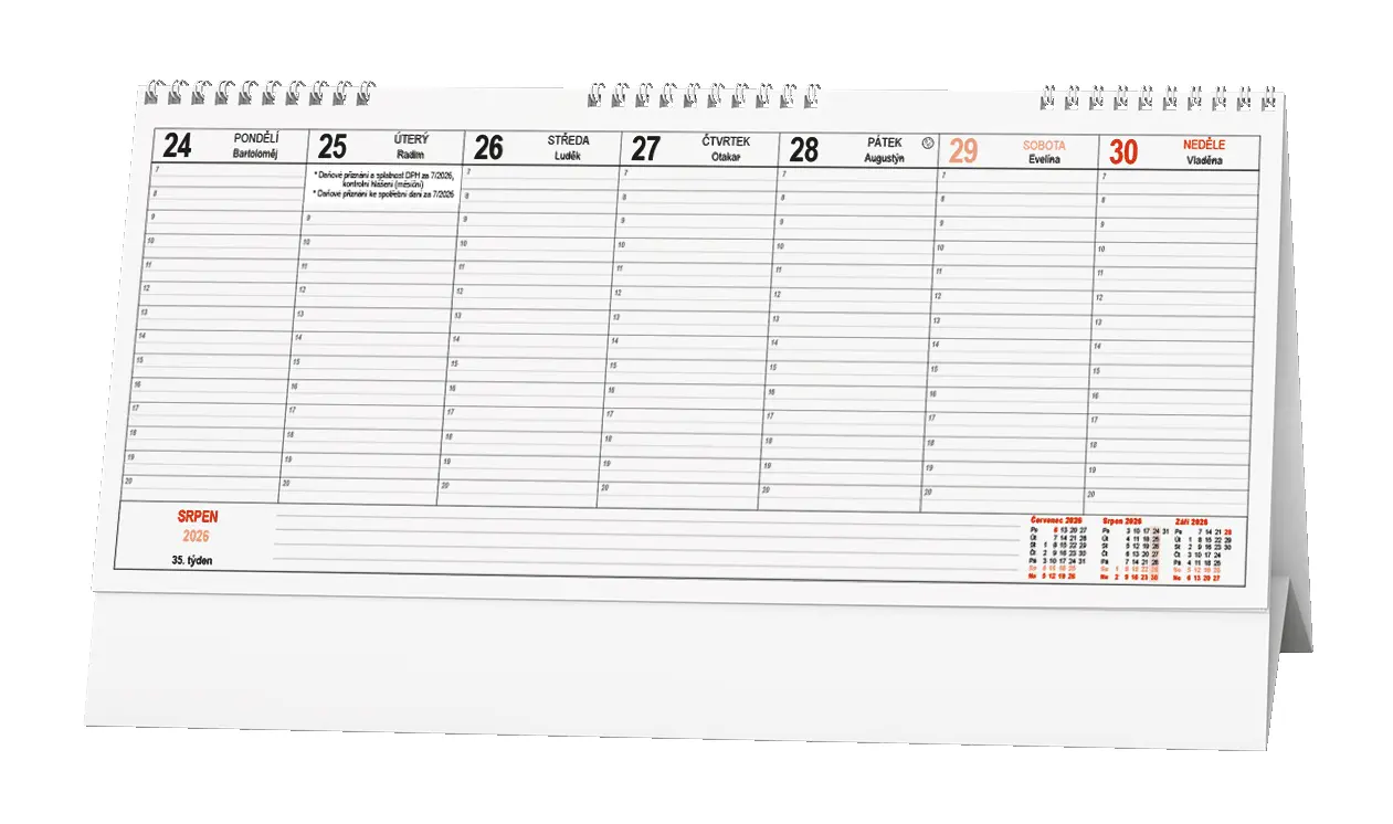 Stolní kalendář 2026 MAXI daňový kalendář