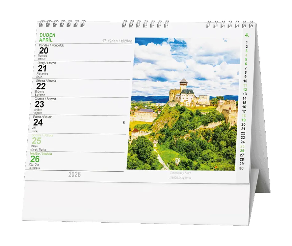 Stolní kalendář 2026 Slovensko