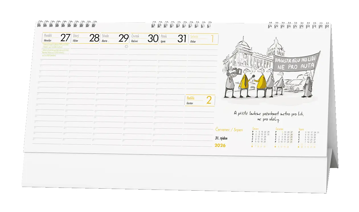 Stolní kalendář 2026 Pracovní daňový kalendář - Svět podle Marka Simona