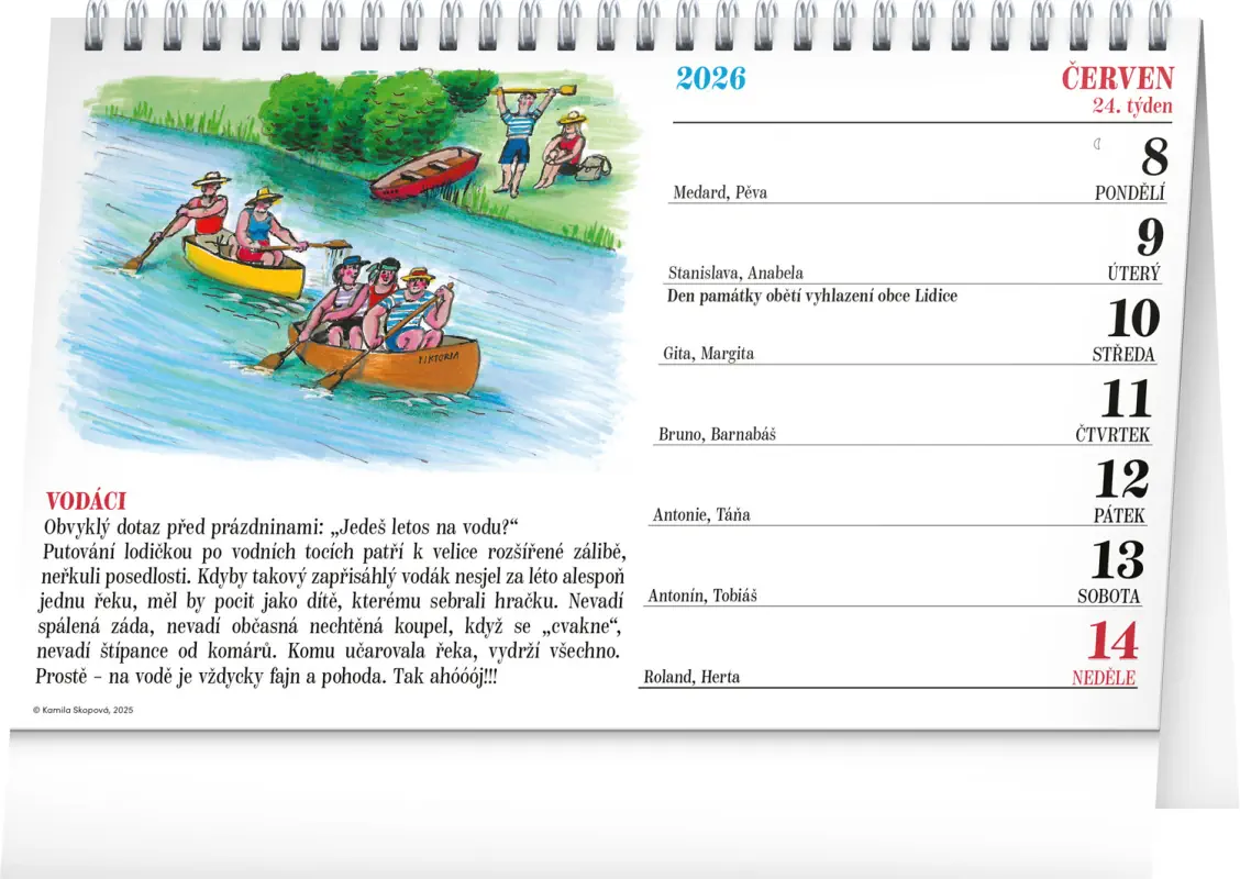 NOTIQUE Stolní kalendář Naše hobby 2026 – Kamila Skopová, 23,1 x 14,5 cm