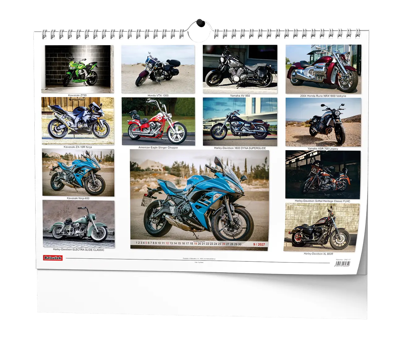 Nástěnný kalendář 2027 Nástěnný kalendář - Motorbike - A3