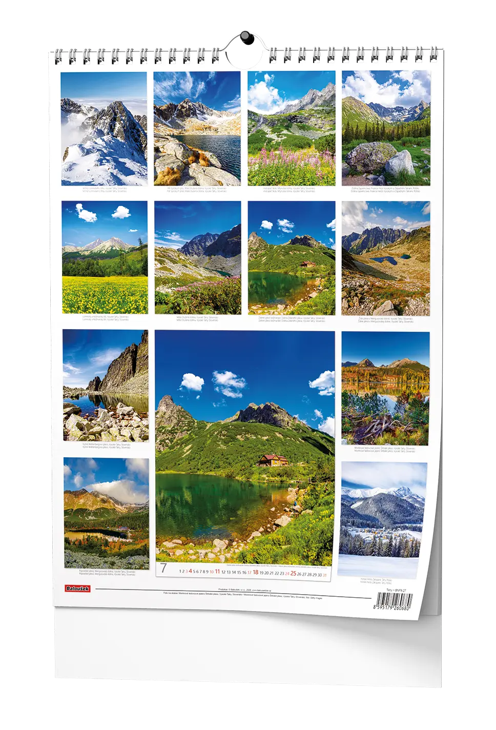 Nástěnný kalendář 2027 Nástěnný kalendář - Tatry - A3