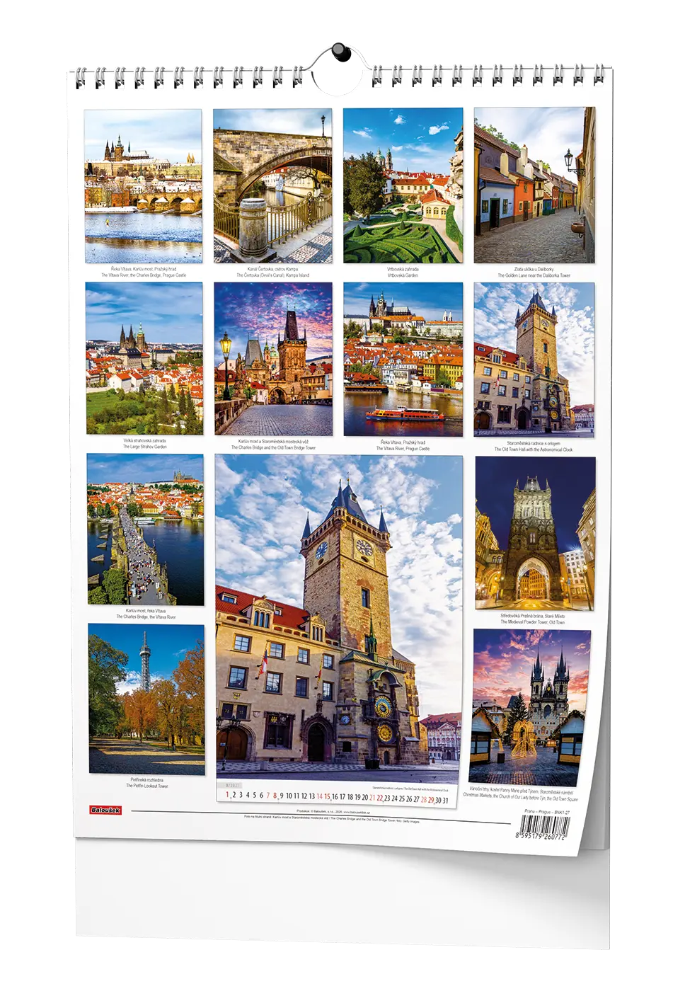 Nástěnný kalendář 2027 Nástěnný kalendář - Praha - A3