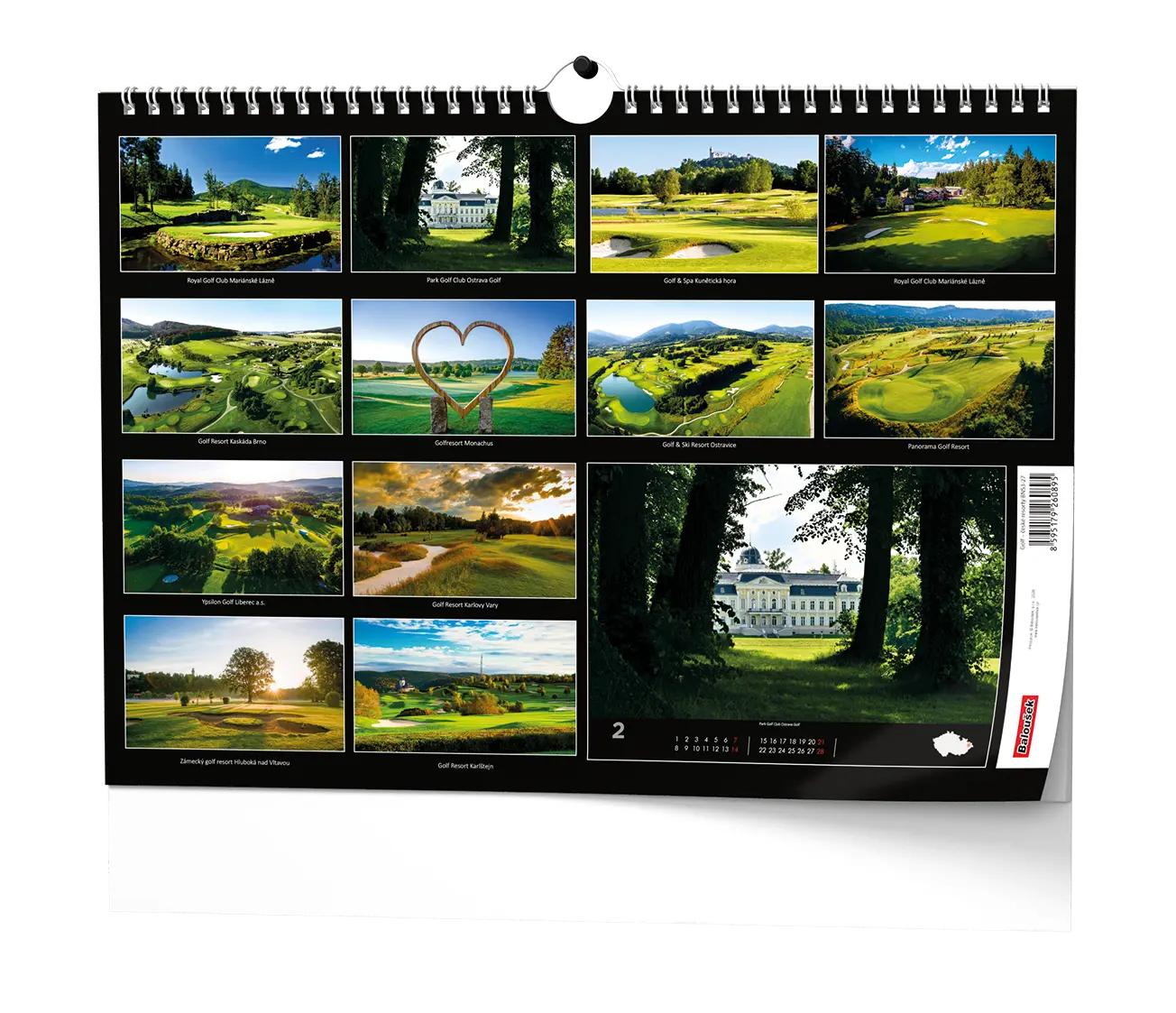 Nástěnný kalendář 2027 Nástěnný kalendář - Golf - české resorty