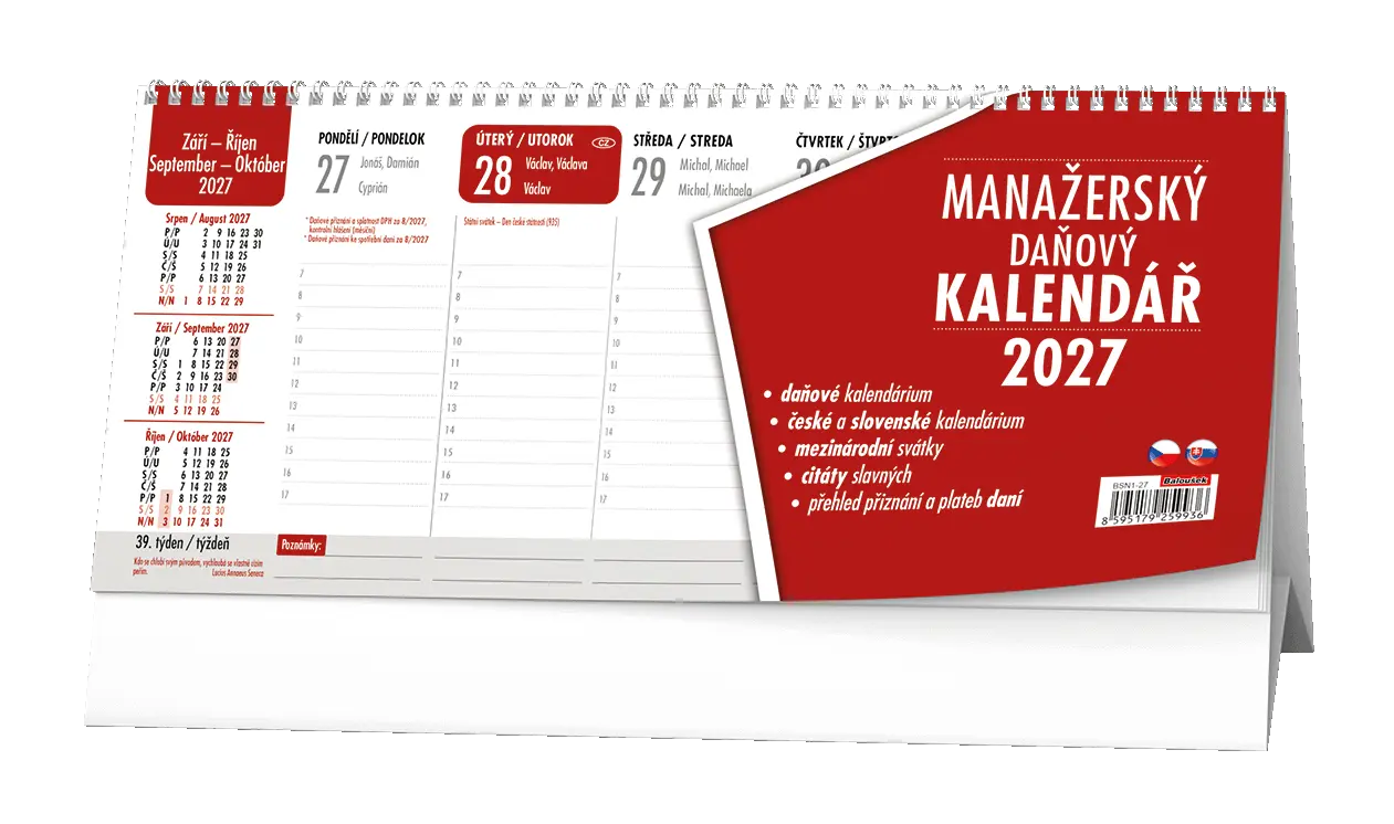 Stolní kalendář 2027 Stolní kalendář - Manažerský kalendář