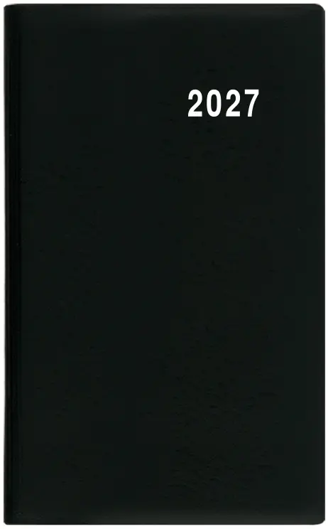 Diář 2027 Týdenní diář - Gustav - PVC - černá