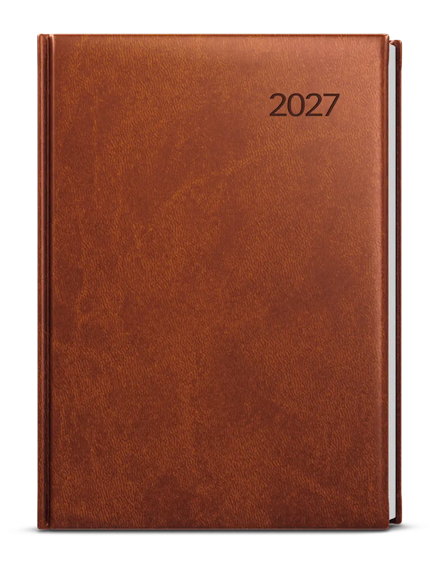 Diář 2027 Týdenní diář - Oskar - Vivella - A5 - hnědá