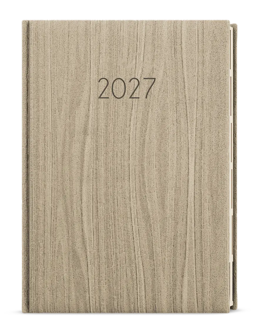 Diář 2027 Týdenní diář - Oskar - Wood - A5 - světle hnědá