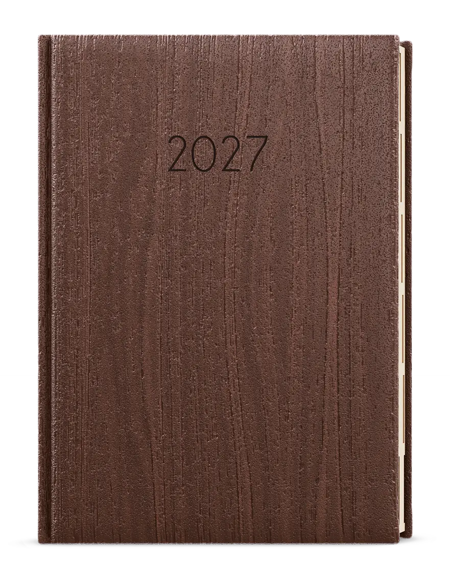 Diář 2027 Týdenní diář - Oskar - Wood - A5 - hnědá