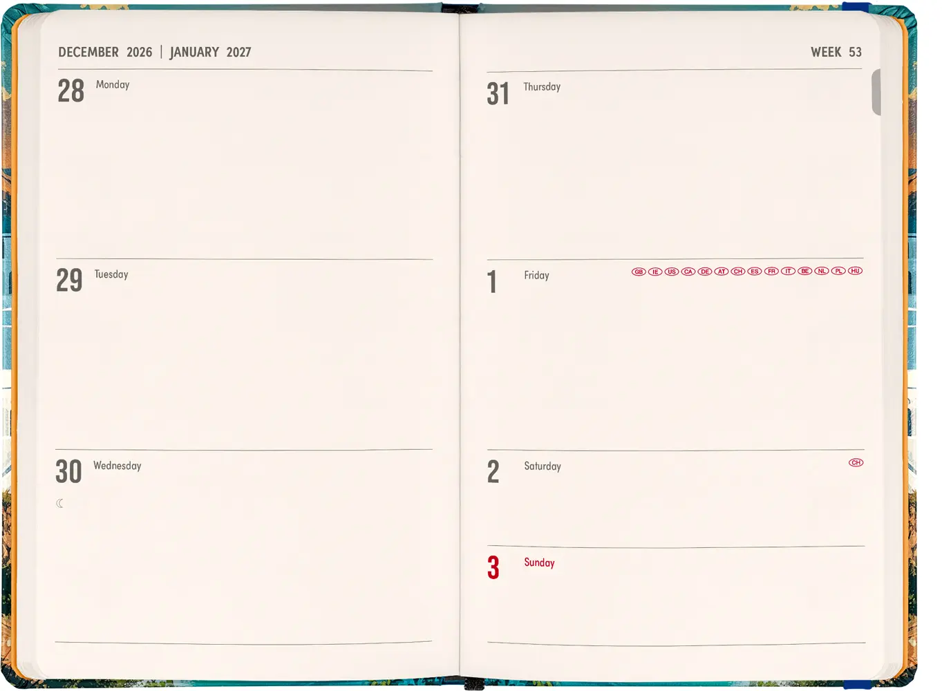 NOTIQUE Weekly Purse size planner Riviera 2027, 9,8 x 14,5 cm