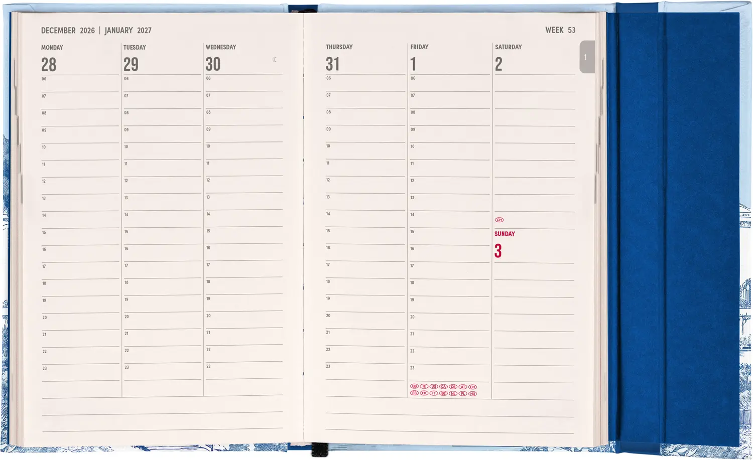 NOTIQUE Magnetic weekly planner Villa 2027, 11 x 16 cm