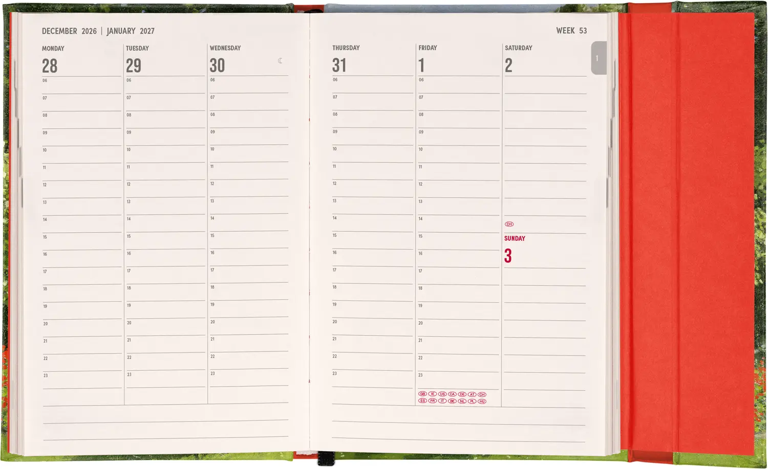 NOTIQUE Magnetic weekly planner Claude Monet 2027, 11 x 16 cm