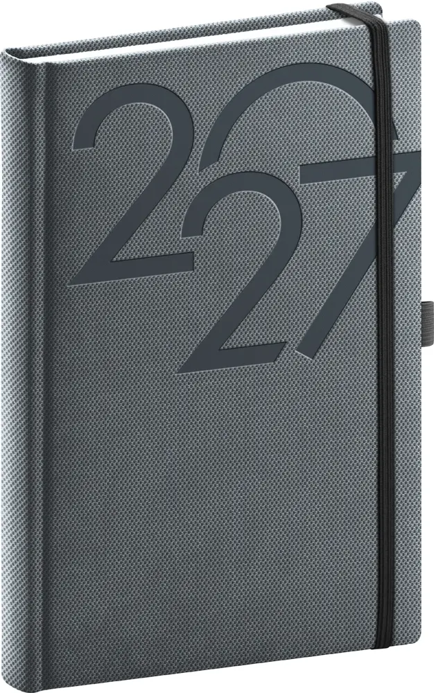 NOTIQUE Denní diář Ajax 2027, černý, 15 x 21 cm
