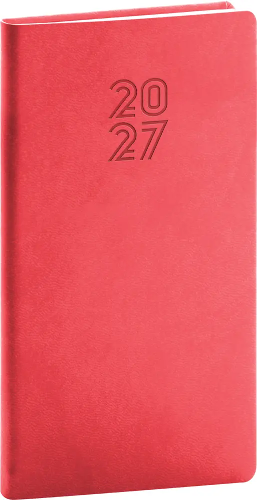 NOTIQUE Kapesní diář Aprint 2027, červený, 9 x 15,5 cm