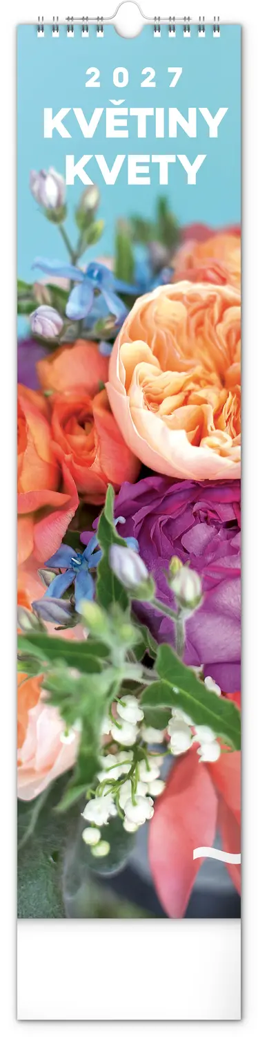 NOTIQUE Nástěnný kalendář Květiny - Kvety 2027, 12 x 48 cm