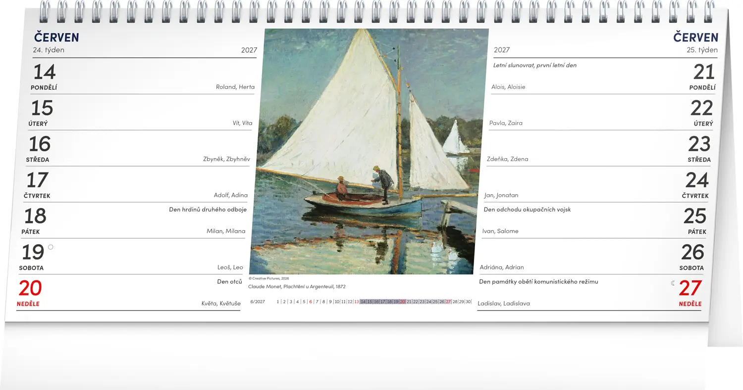 NOTIQUE Stolní kalendář Umění 2027 – 14denní, 33 x 14,5 cm
