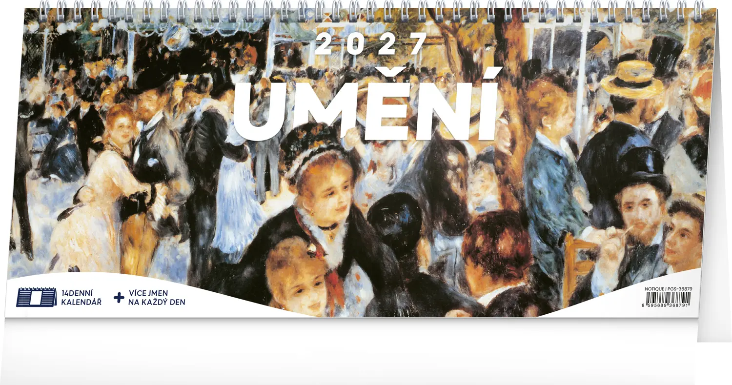 NOTIQUE Stolní kalendář Umění 2027 – 14denní, 33 x 14,5 cm