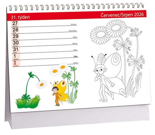 Kalendář Maková panenka 2026 - omalovánky