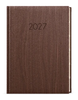 Diář 2027 Denní diář - Ctirad s výsekem - Wood - A5 - hnědá