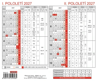 Nástěnný kalendář 2027 Plánovací karta
