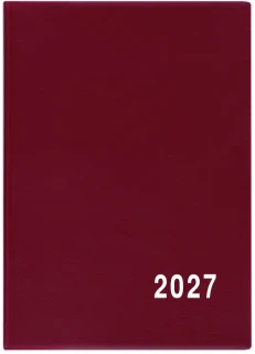 Diář 2027 Měsíční diář - Anežka - PVC - bordó