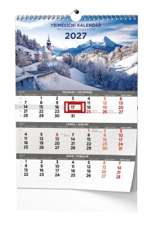 Nástěnný kalendář 2027 Nástěnný kalendář - Tříměsíční - A3 - Obrázkový