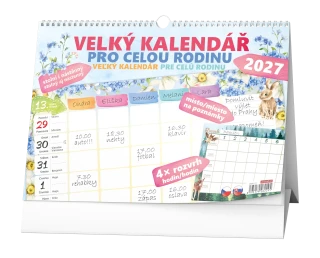 Stolní kalendář 2027 Stolní kalendář - Velký kalendář pro celou rodinu
