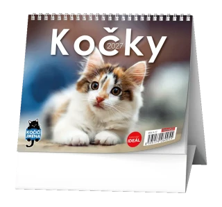 Stolní kalendář 2027 Stolní kalendář - IDEÁL - Kočky /s kočičími jmény/