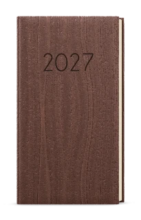 Diář 2027 Týdenní diář - Jakub - Wood - kapesní - hnědá