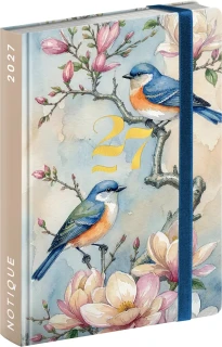 NOTIQUE Týdenní diář do kabelky Ptáčci 2027, 9,8 x 14,5 cm