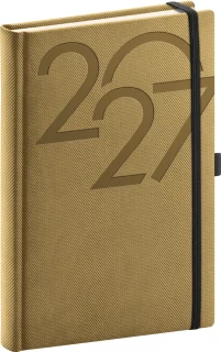 NOTIQUE Denní diář Ajax 2027, zlatý, 15 x 21 cm
