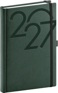 NOTIQUE Denní diář Ajax 2027, zelený, 15 x 21 cm