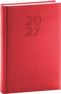 NOTIQUE Denní diář Aprint 2027, červený, 15 x 21 cm