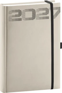 NOTIQUE Denní diář Aprint Top 2027, světle šedý, 15 x 21 cm
