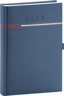 NOTIQUE Denní diář Tomy 2027, modro-červený, 15 x 21 cm