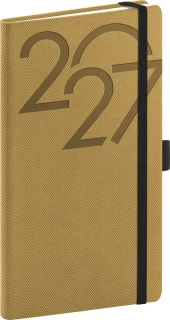 NOTIQUE Kapesní diář Ajax 2027, zlatý, 9 x 15,5 cm