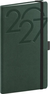 NOTIQUE Kapesní diář Ajax 2027, zelený, 9 x 15,5 cm