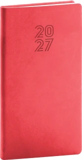 NOTIQUE Kapesní diář Aprint 2027, červený, 9 x 15,5 cm