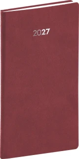 NOTIQUE Kapesní diář Balakon 2027, bordó, 9 x 15,5 cm