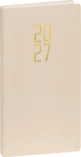 NOTIQUE Kapesní diář Ponza 2027, béžový, 9 x 15,5 cm