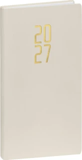 NOTIQUE Kapesní diář Ponza 2027, krémový, 9 x 15,5 cm