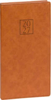 NOTIQUE Kapesní diář Prestigio 2027, hnědý, 9 x 15,5 cm