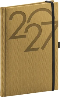 NOTIQUE Týdenní diář Ajax 2027, zlatý, 15 x 21 cm