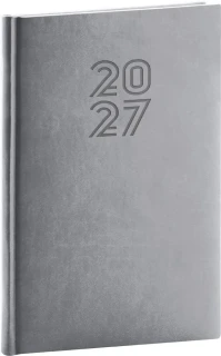 NOTIQUE Týdenní diář Aprint 2027, šedý, 15 x 21 cm