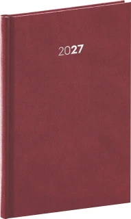 NOTIQUE Týdenní diář Balakon 2027, bordó, 15 x 21 cm