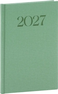 NOTIQUE Týdenní diář Biella 2027, zelený, 15 x 21 cm