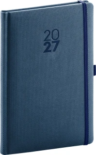 NOTIQUE Týdenní diář Diamante 2027, modrý, 15 x 21 cm
